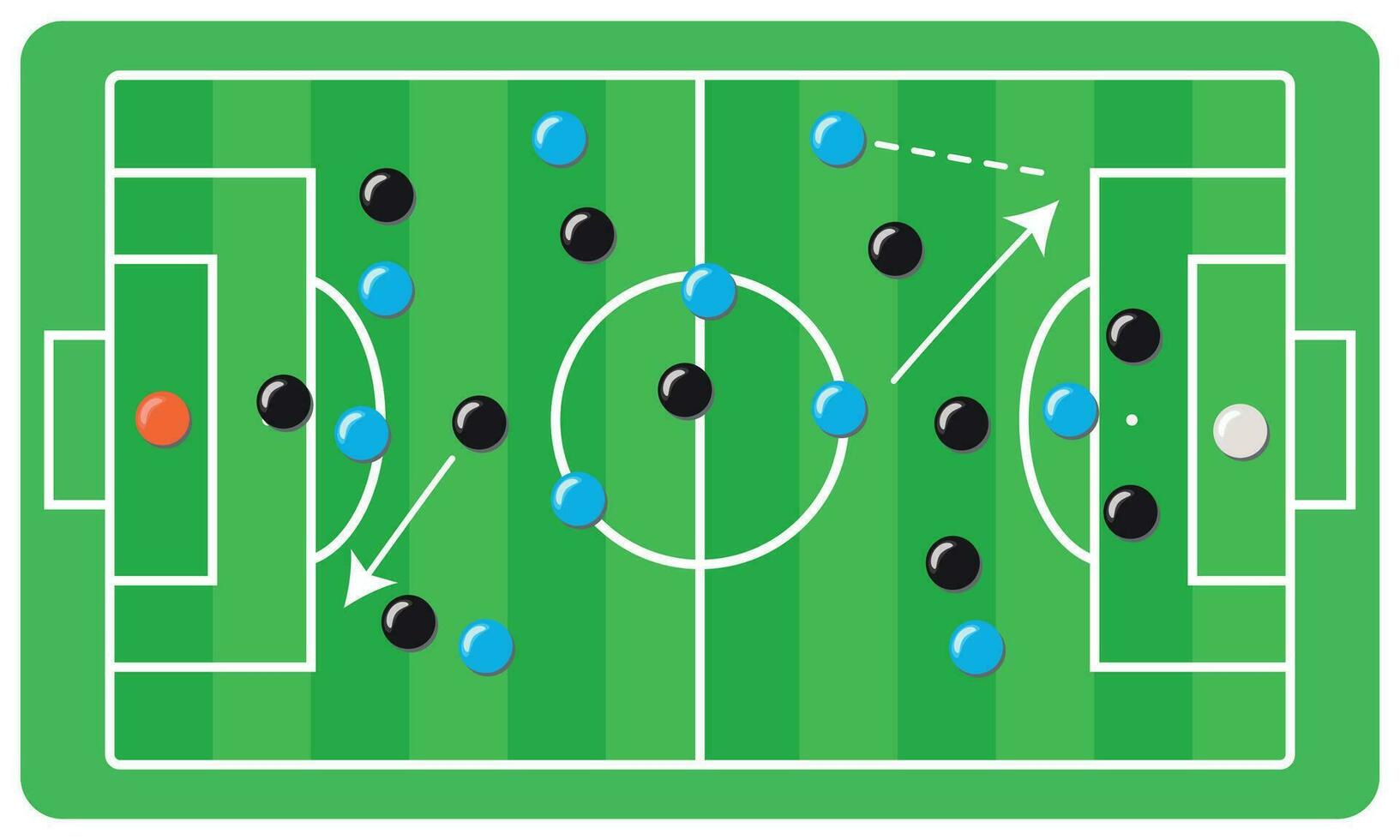 Vektor von Fußball Formation Strategien auf das Tafel.