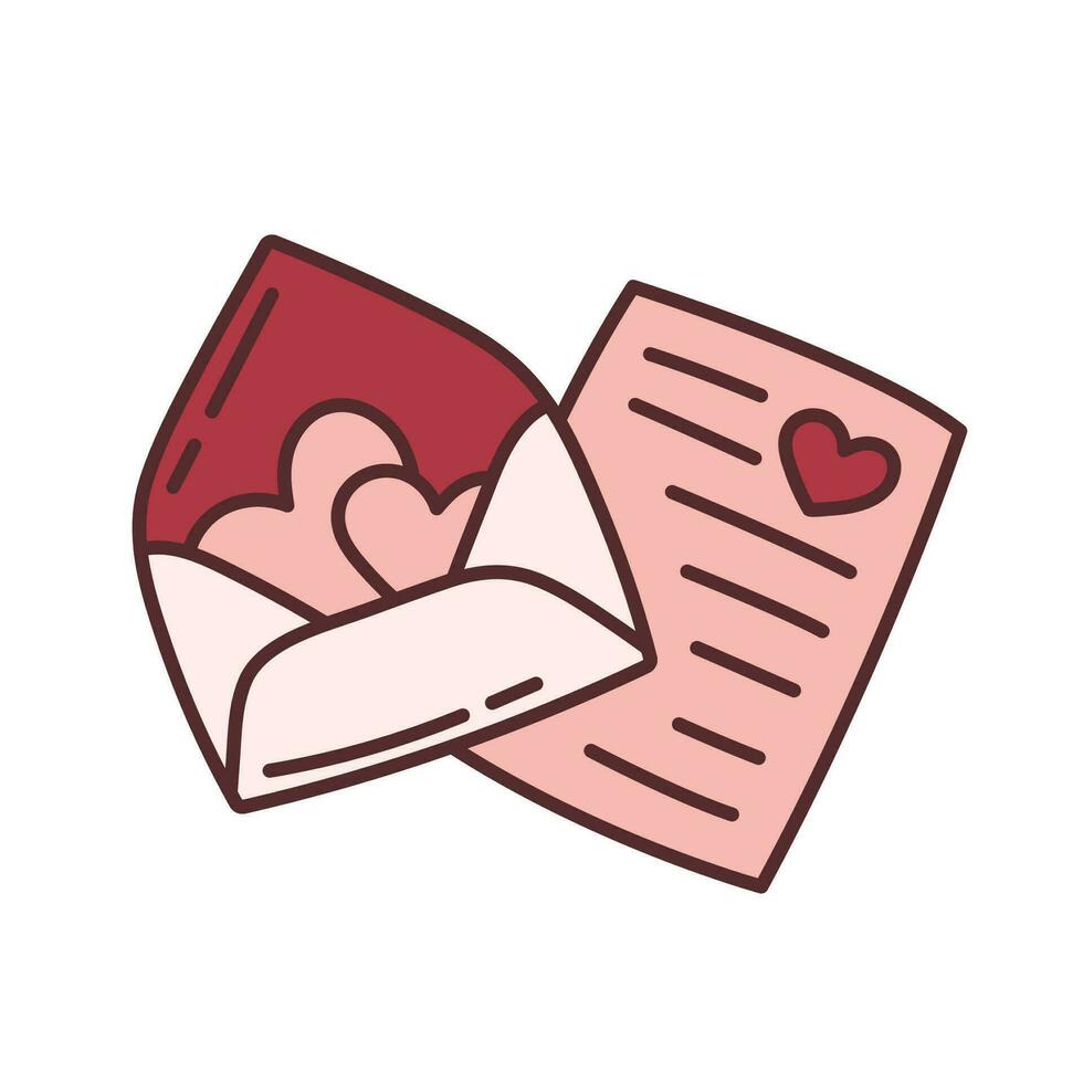 Liebe Brief zum ein geliebt eins. kawaii Gekritzel Symbol zum Valentinstag Tag vektor