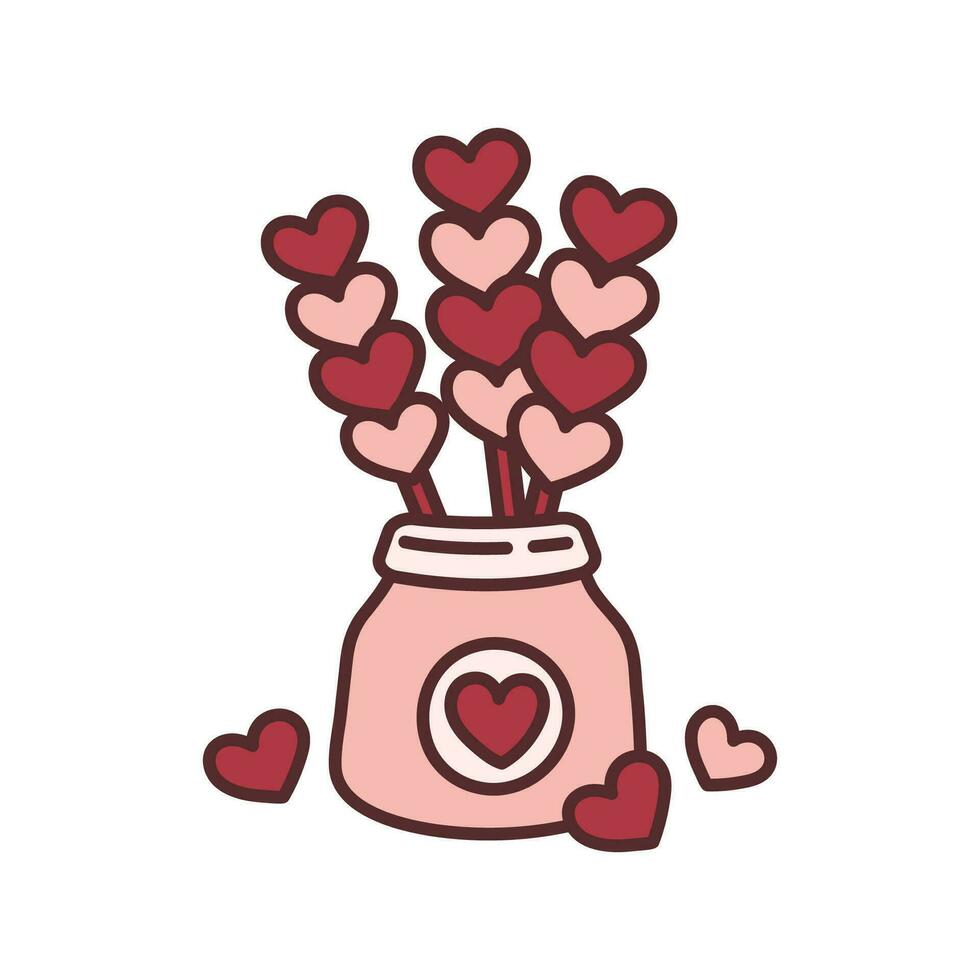 Süßigkeiten zum ein Paar im Liebe. kawaii Gekritzel Symbol zum Valentinstag Tag vektor