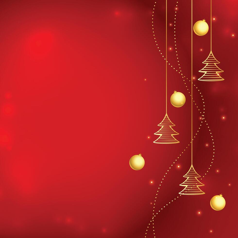 rot Weihnachten Hintergrund im golden Linie Stil vektor