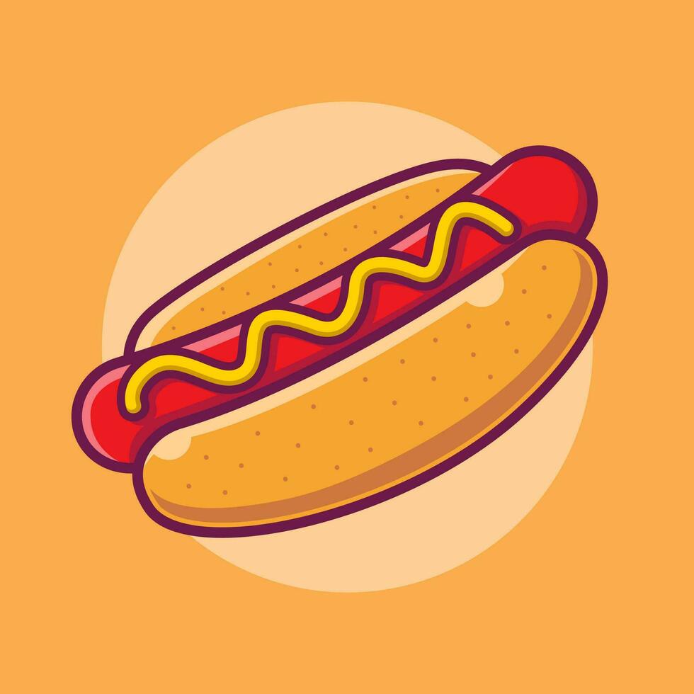 köstlich Hotdog zum schnell Essen Speisekarte vektor
