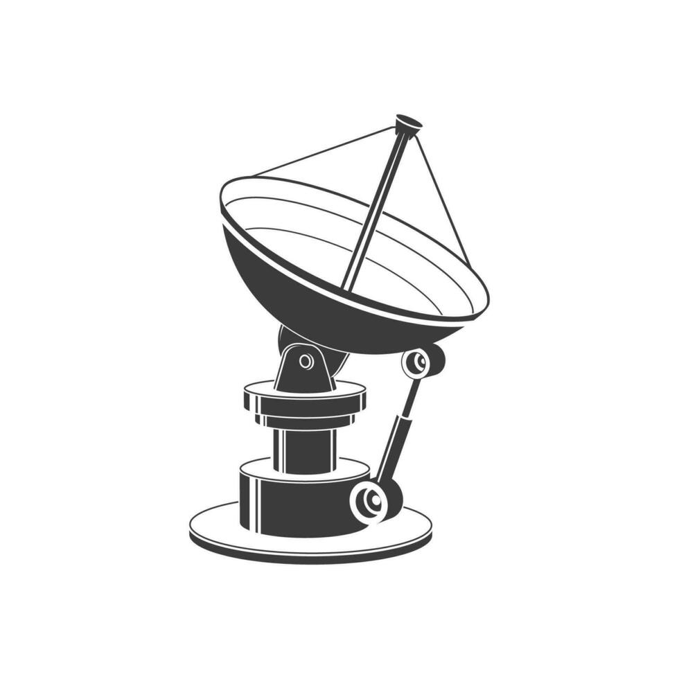 Satellit Gericht isoliert auf Weiß Hintergrund. Vektor Illustration Satellit Gericht Silhouette