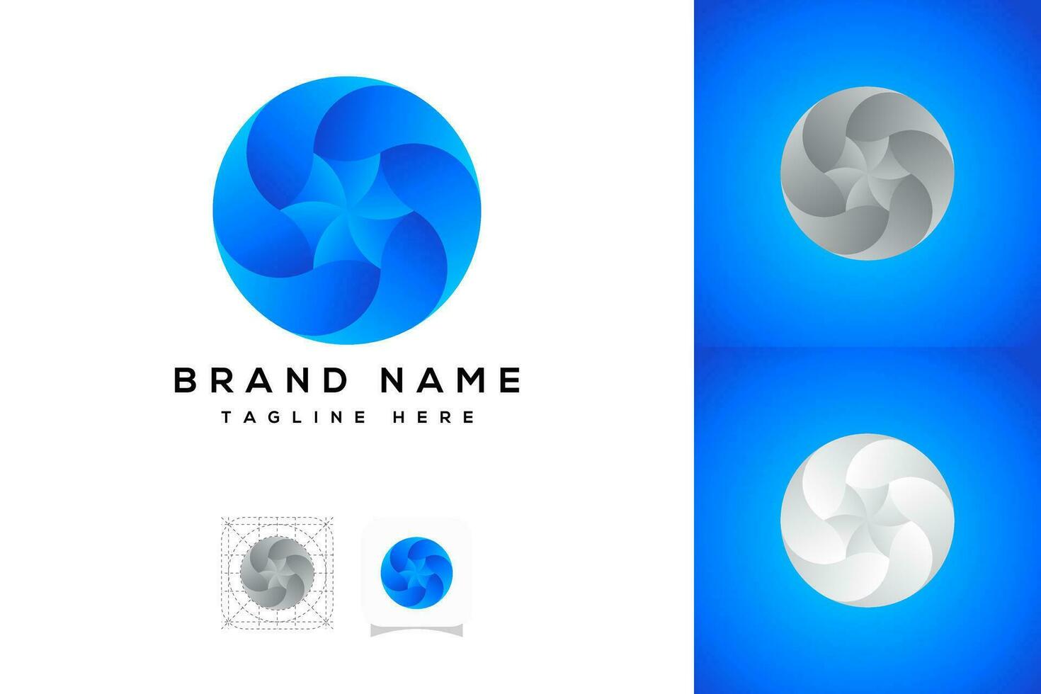 brev o lutning logotyp design i modern 3d kreativ spiral cirkel abstrakt logotyp ikon symbol vektor
