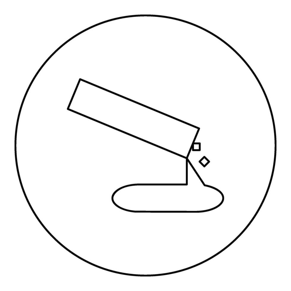 betong häller gjutning ikon i cirkel runda svart Färg vektor illustration bild översikt kontur linje tunn stil