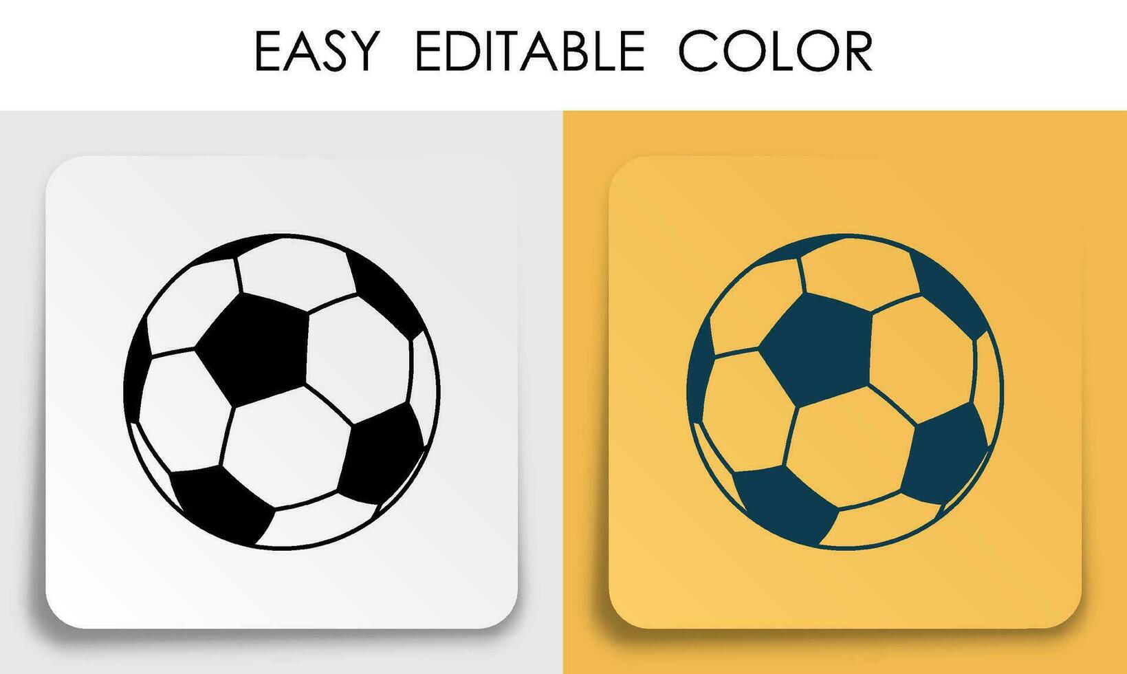sporter boll för fotboll, fotboll ikon på papper fyrkant klistermärke med skugga. sport Utrustning. mobil app knapp. vektor
