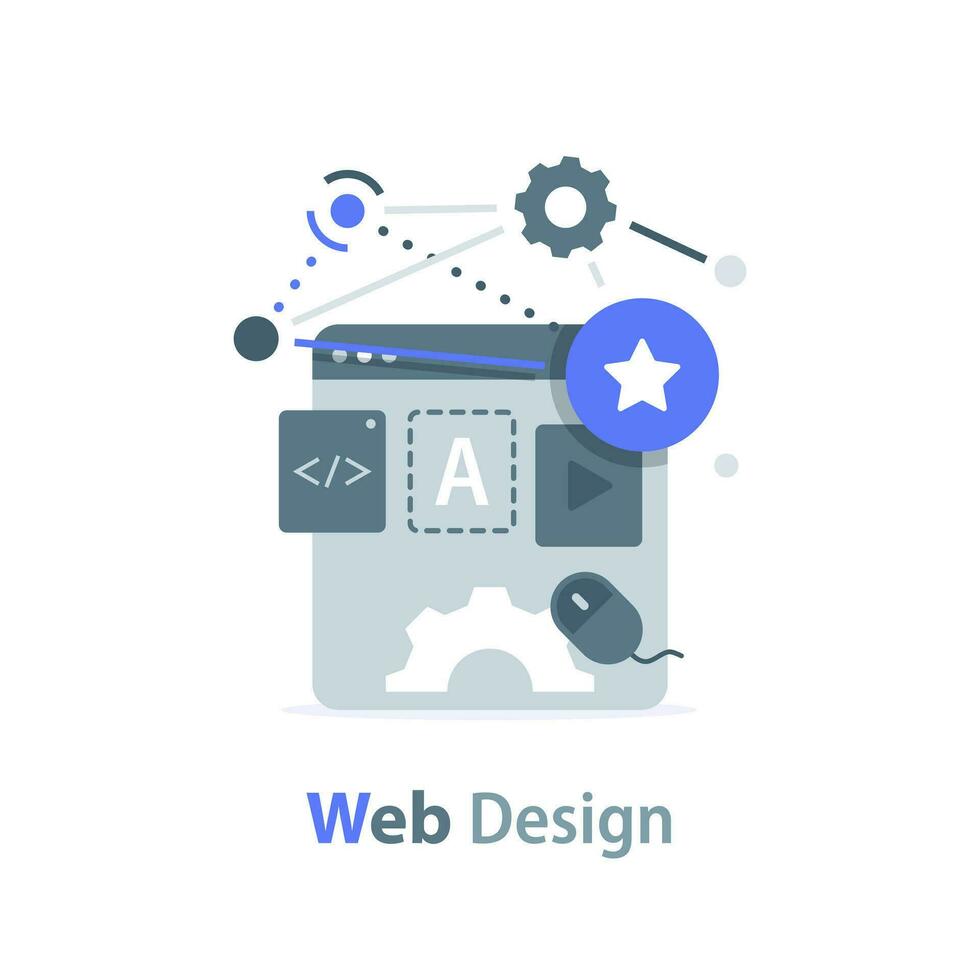 webb design, internet teknologi, programvara utveckling, värd tjänster, uppkopplad lösning vektor