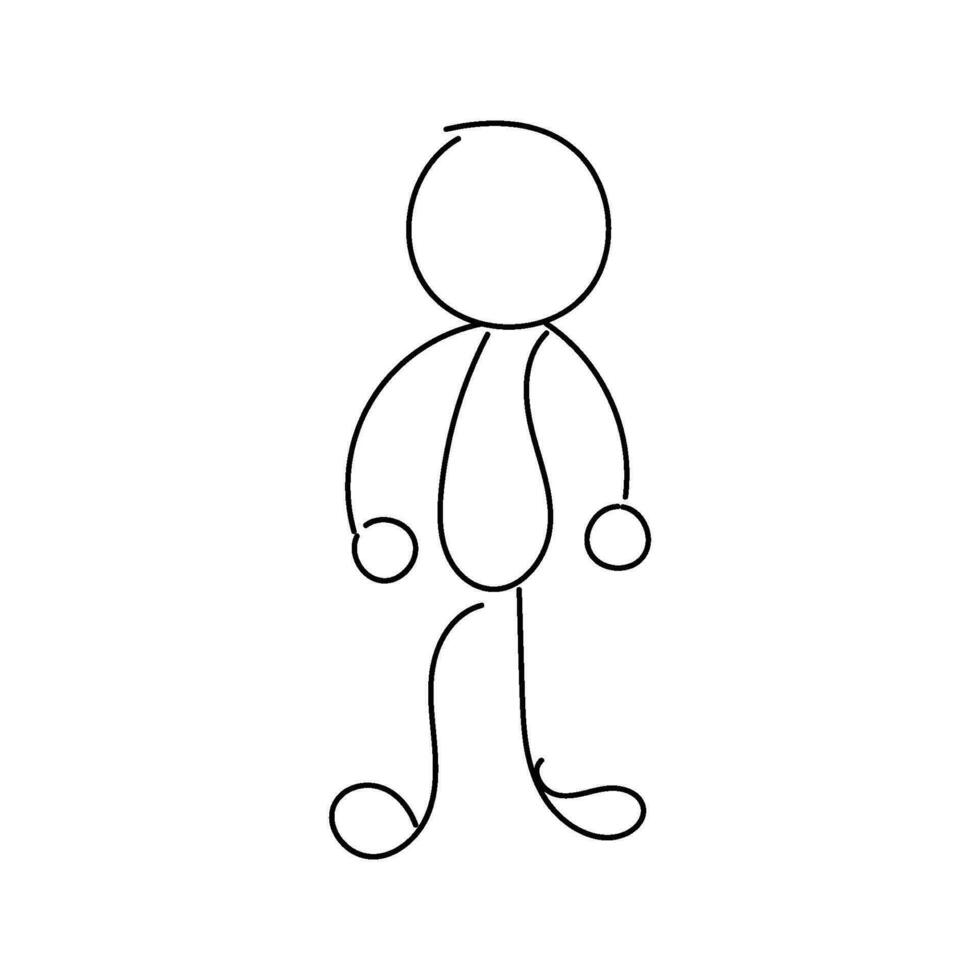 rolig stickman hand dragen stil för skriva ut vektor