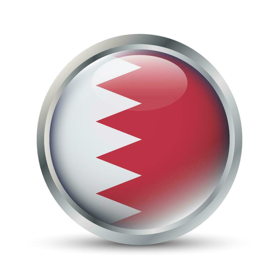 bahrain flagga 3d bricka illustration vektor