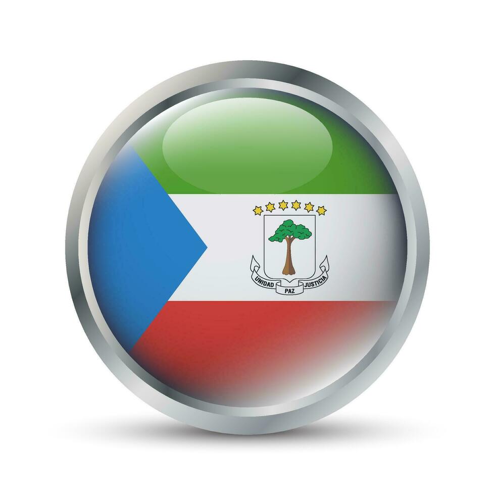 ekvatorial guinea flagga 3d bricka illustration vektor