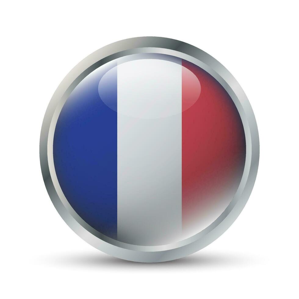 Frankreich Flagge 3d Abzeichen Illustration vektor