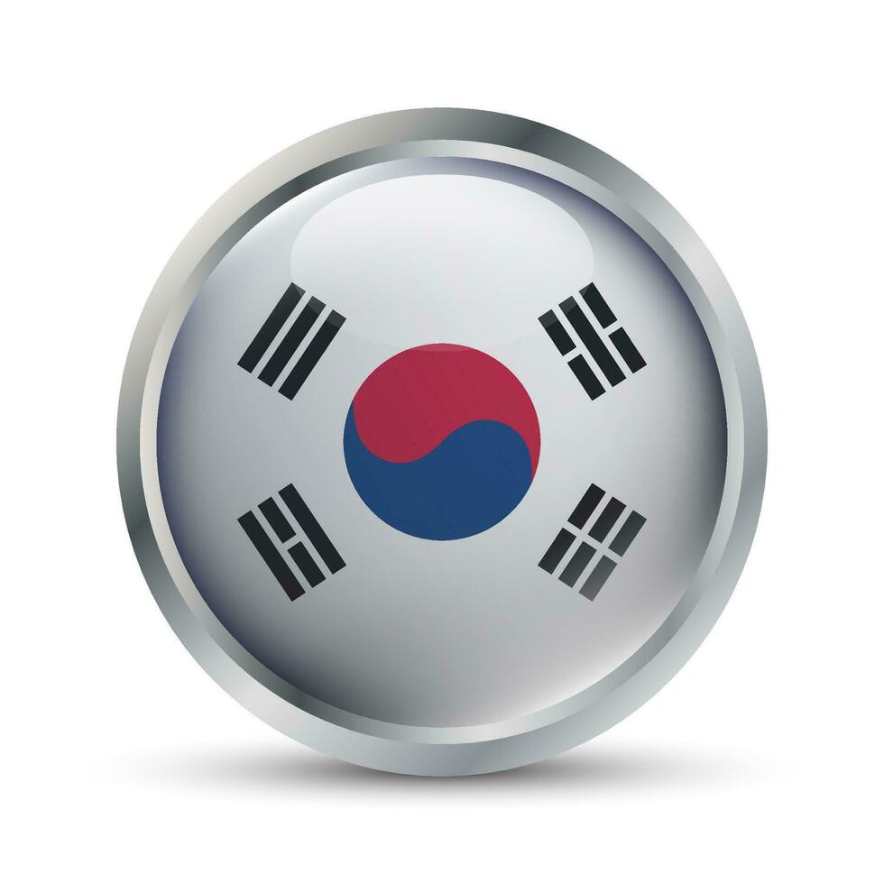 söder korea flagga 3d bricka illustration vektor