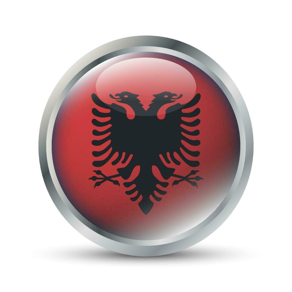 albania flagga 3d bricka illustration vektor
