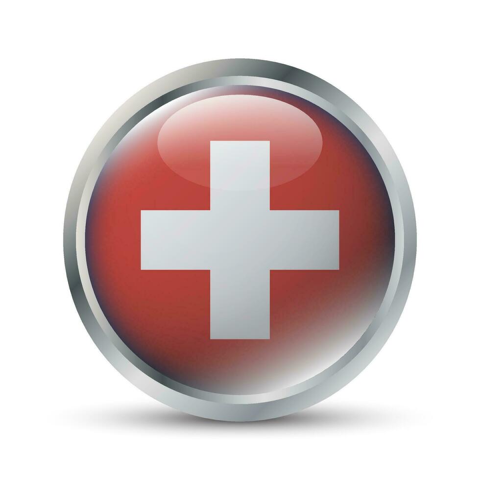 Schweiz Flagge 3d Abzeichen Illustration vektor