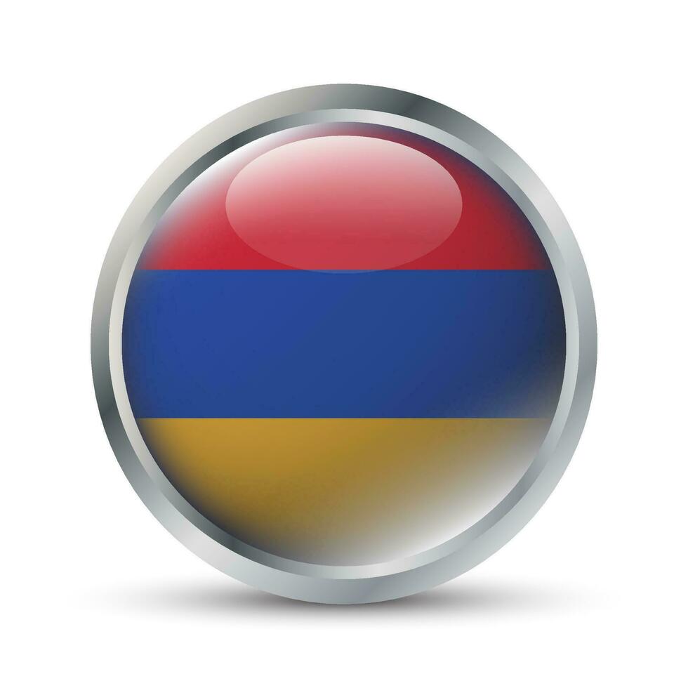 Armenien Flagge 3d Abzeichen Illustration vektor