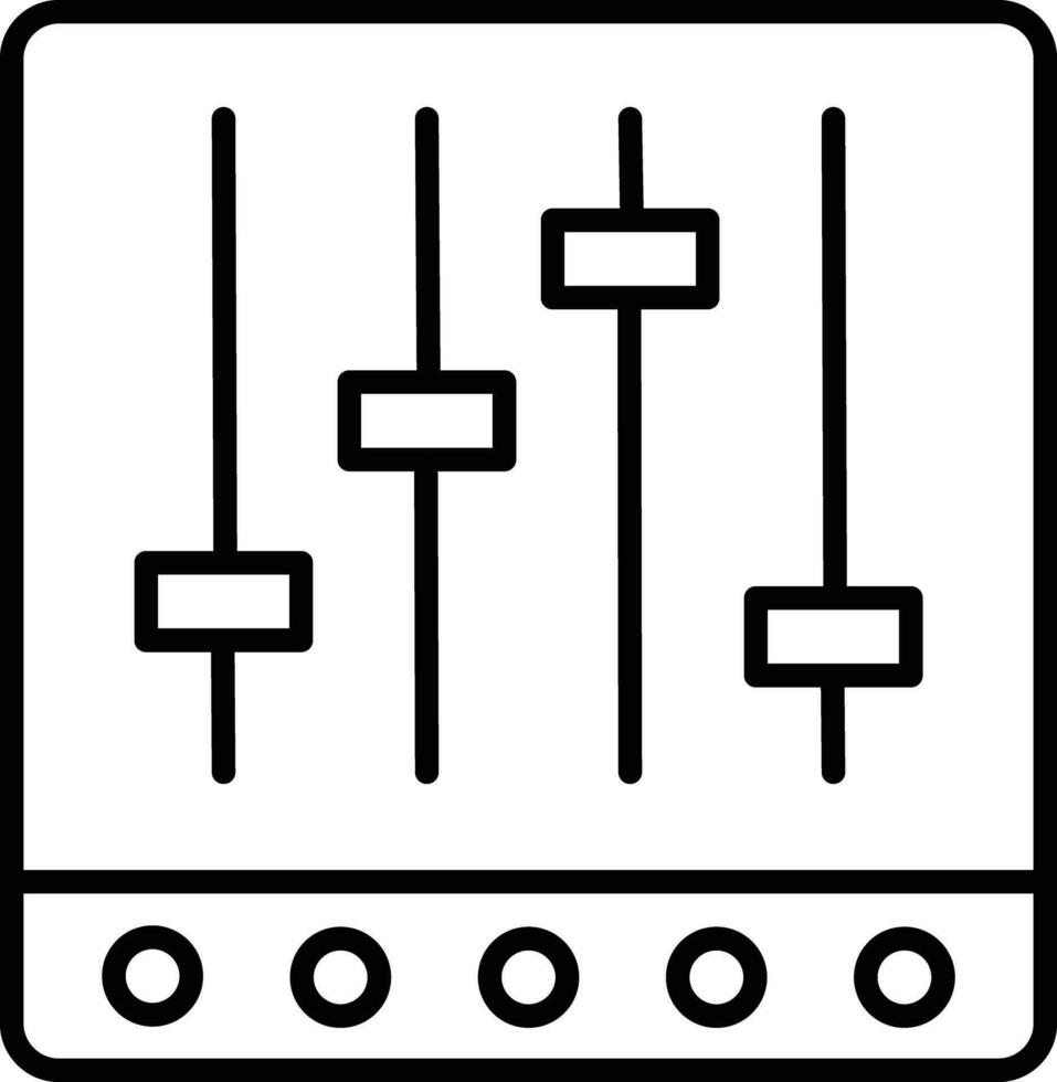 Musik- Kontrollen Gliederung Vektor Illustration Symbol