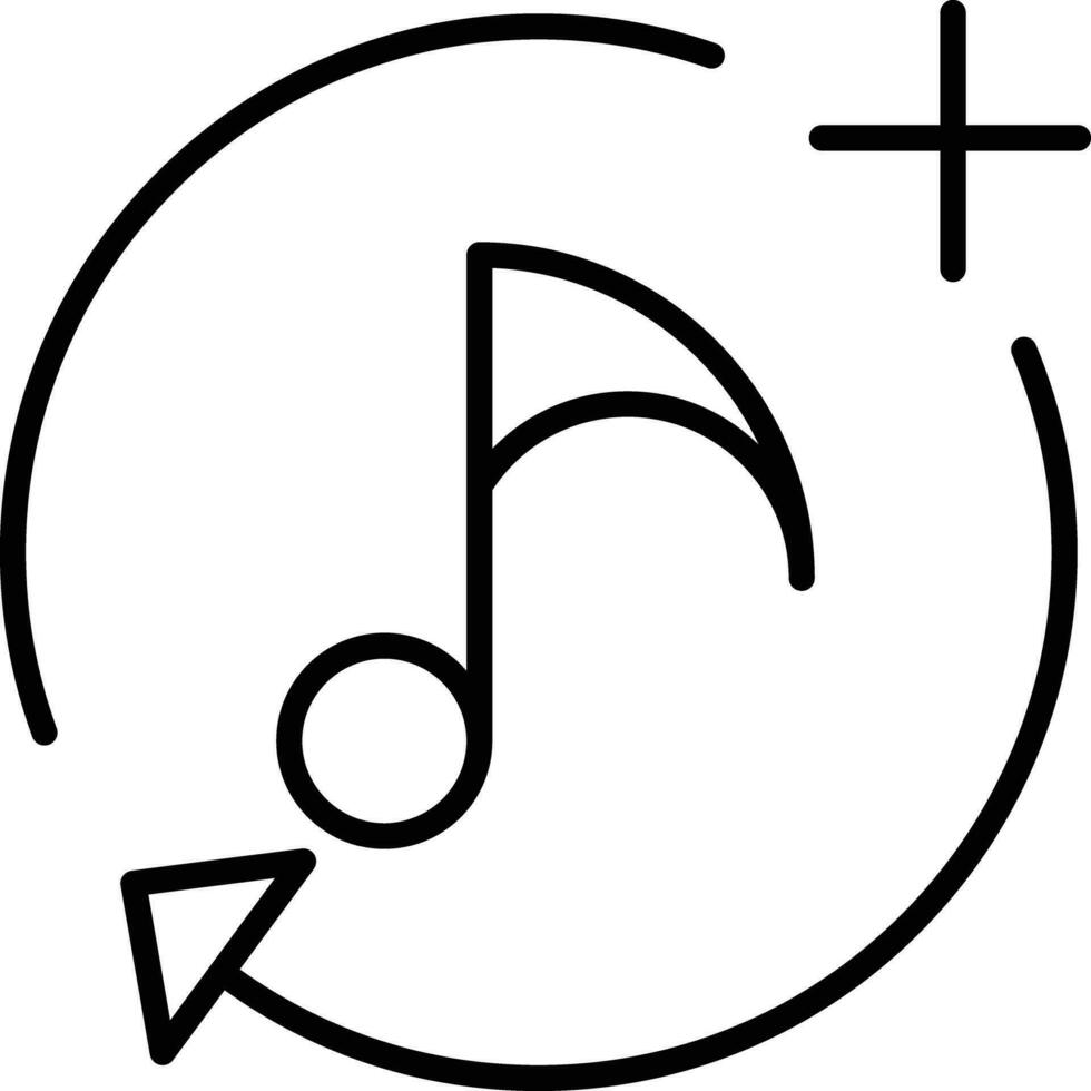 hinzufügen Musik- Gliederung Vektor Illustration Symbol