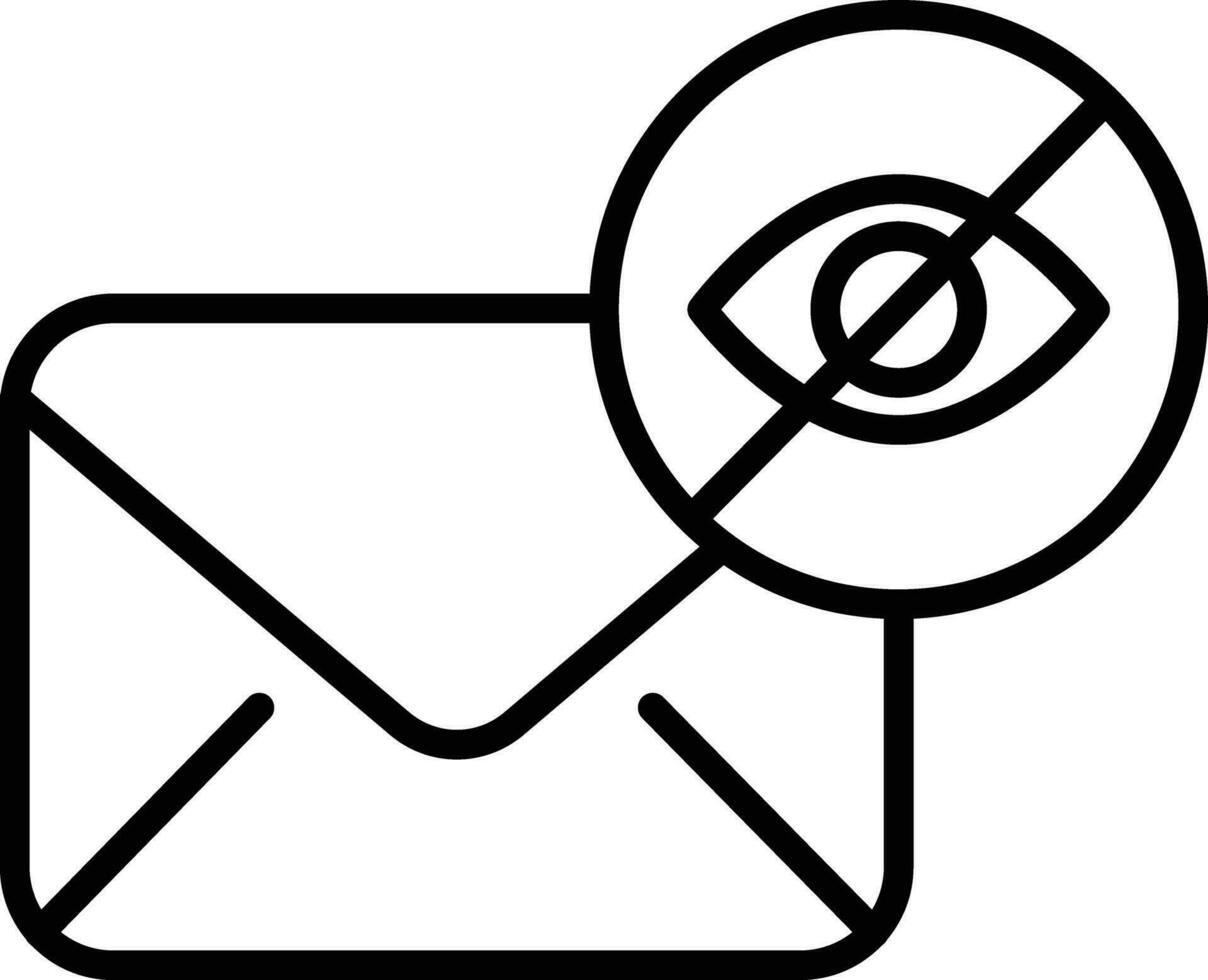 ausblenden Mail Gliederung Vektor Illustration Symbol