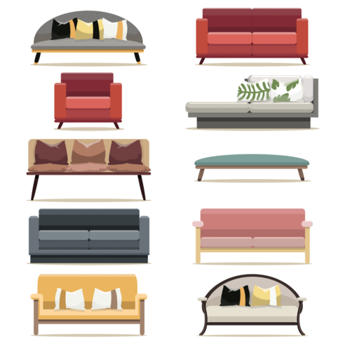 Modernt design soffmöbler av vardagsrummet vektor