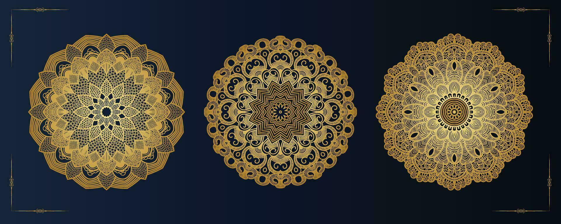 kostenlos Vektor Luxus Mandala Vorlage Hintergrund und Zier Design zum Einladung, Blumen- Mandala. Gold Mandala