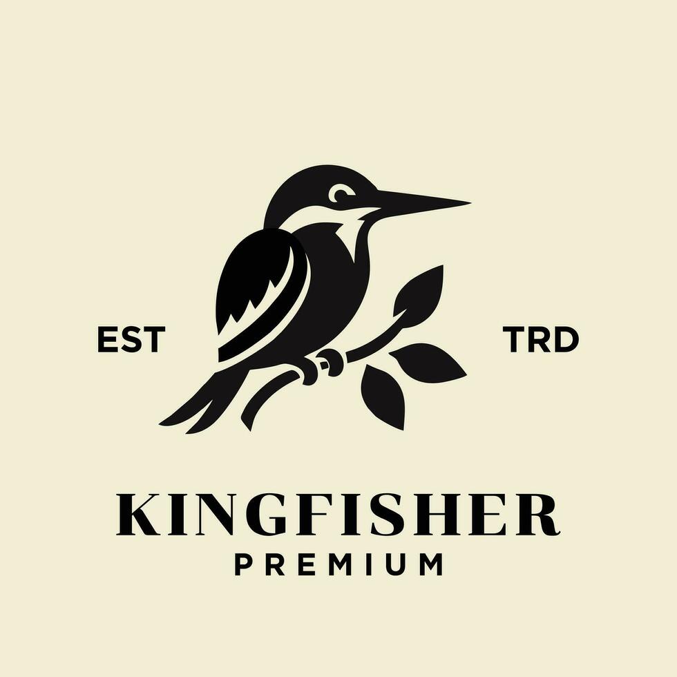 kungsfiskare fågel logotyp ikon design illustration vektor