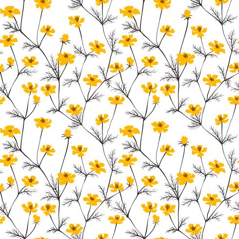 Nahtloser Hintergrund der abstrakten gelben Blumen. vektor
