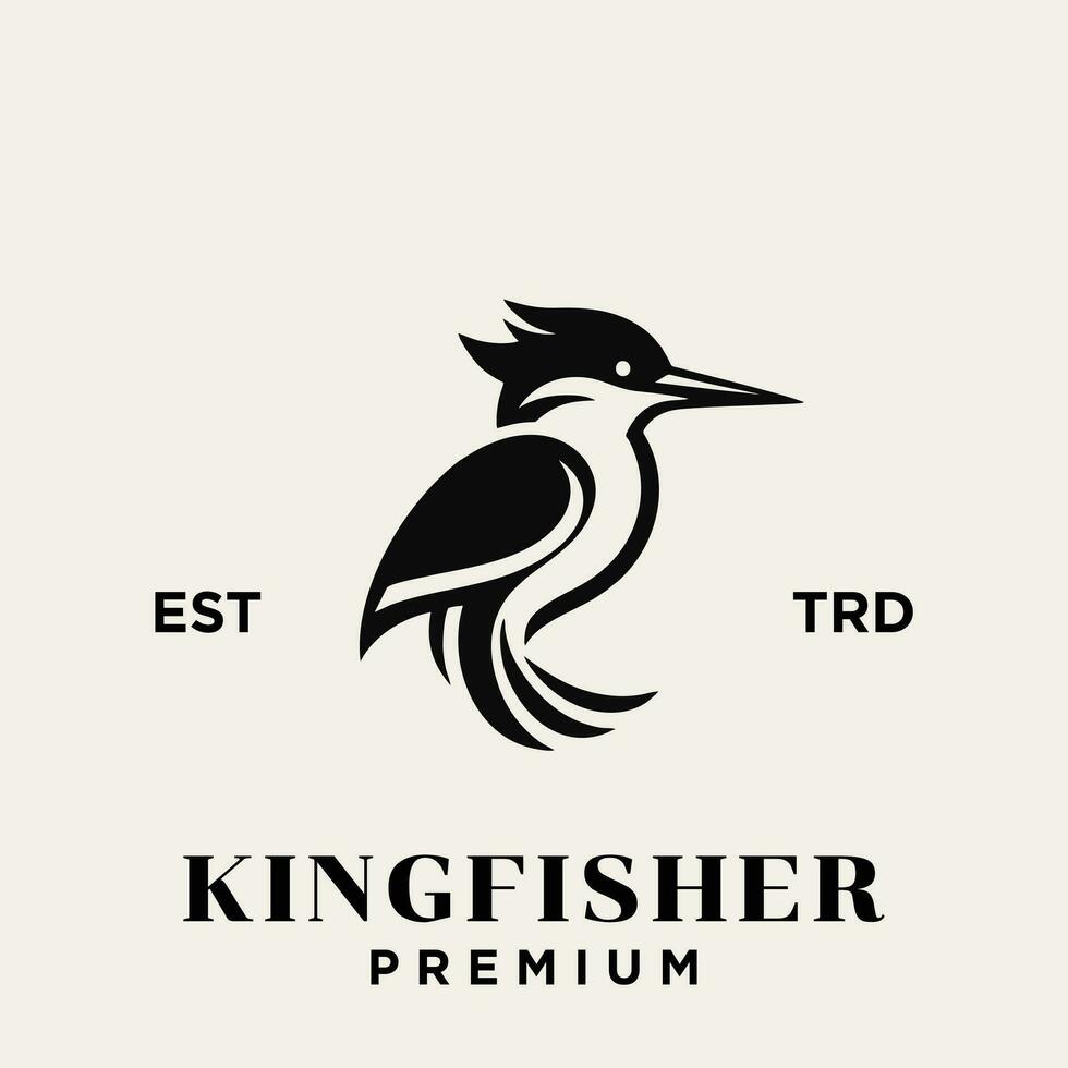 kungsfiskare fågel logotyp ikon design illustration vektor