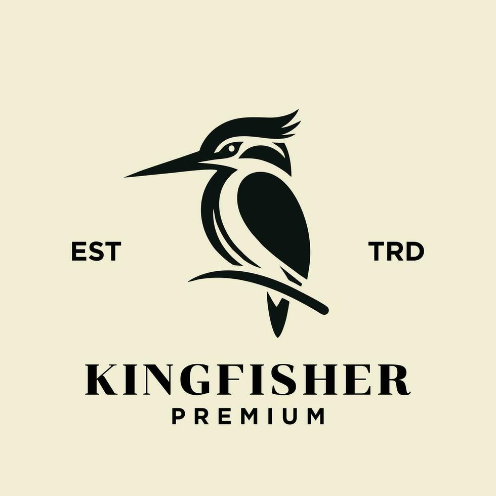 kungsfiskare fågel logotyp ikon design illustration vektor