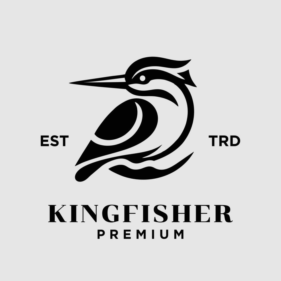kungsfiskare fågel logotyp ikon design illustration vektor