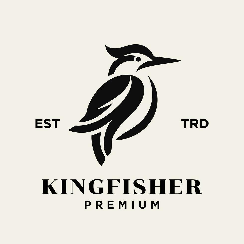 kungsfiskare fågel logotyp ikon design illustration vektor