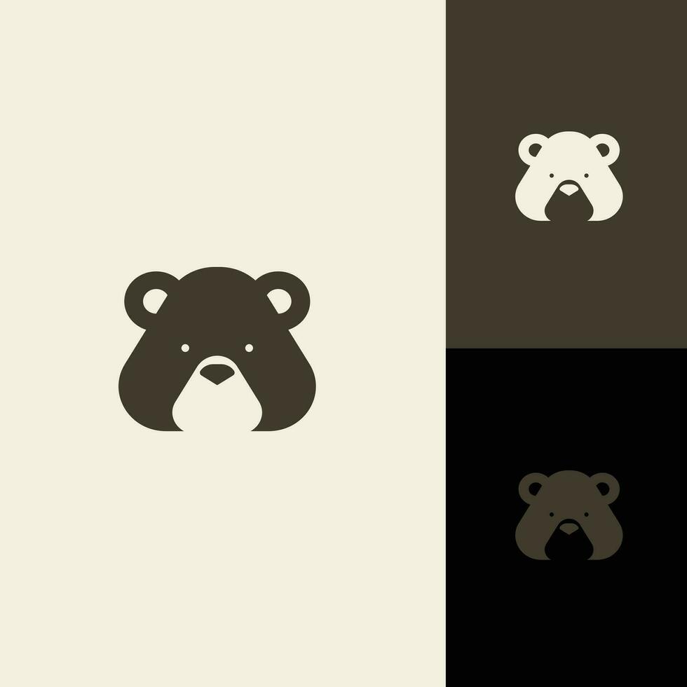 minimalistisk modern stark logotyp brev mark första en med Björn ,polär Björn , grizzly negativ Plats logotyp design vektor