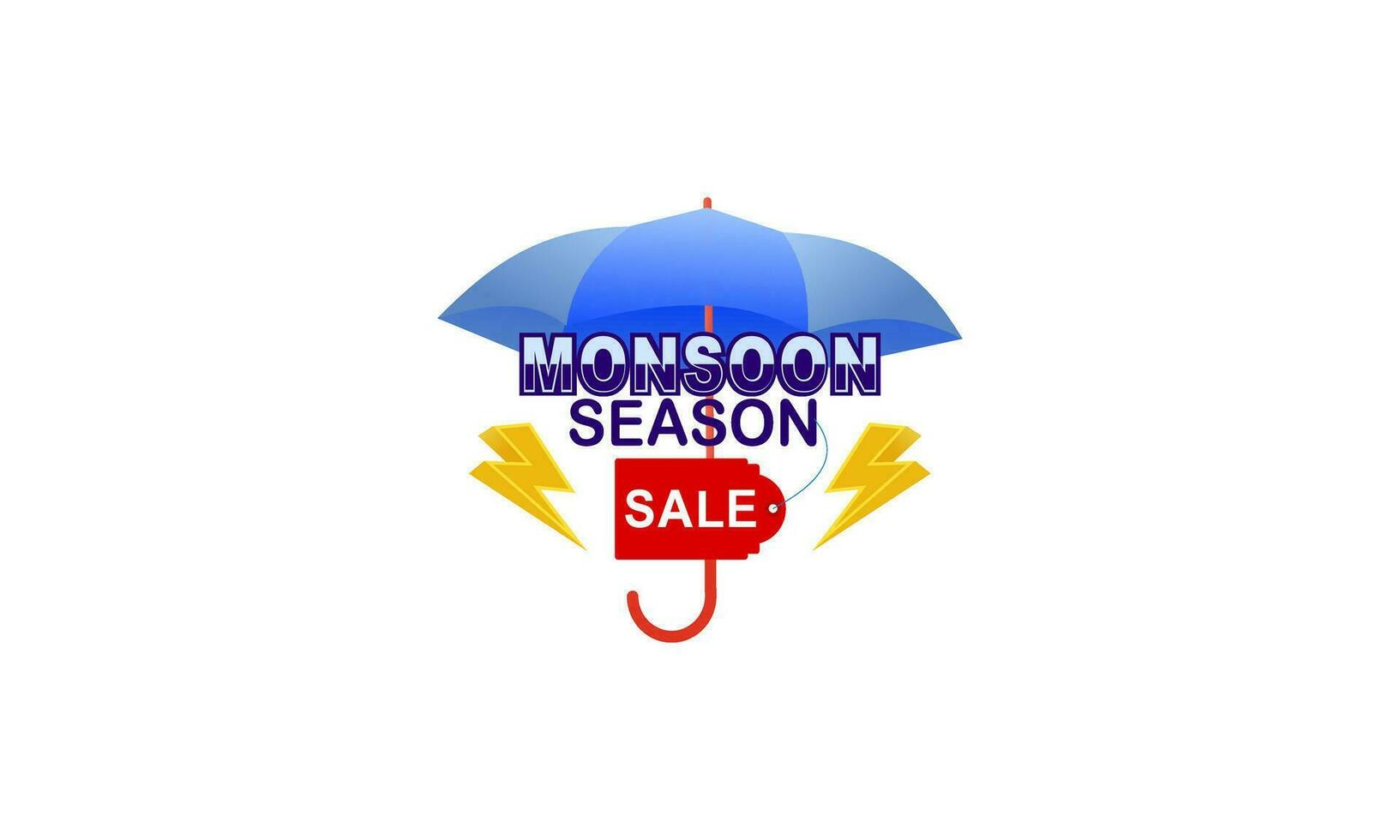 Monsun Mega Verkauf Banner Vorlage vektor