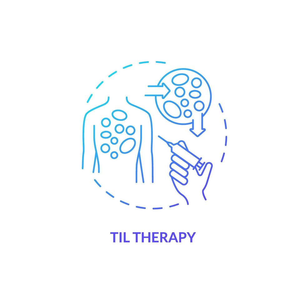 2d Gradient bis Therapie Symbol, einfach isoliert Vektor, dünn Linie Blau Illustration Darstellen Zelle Therapie. vektor