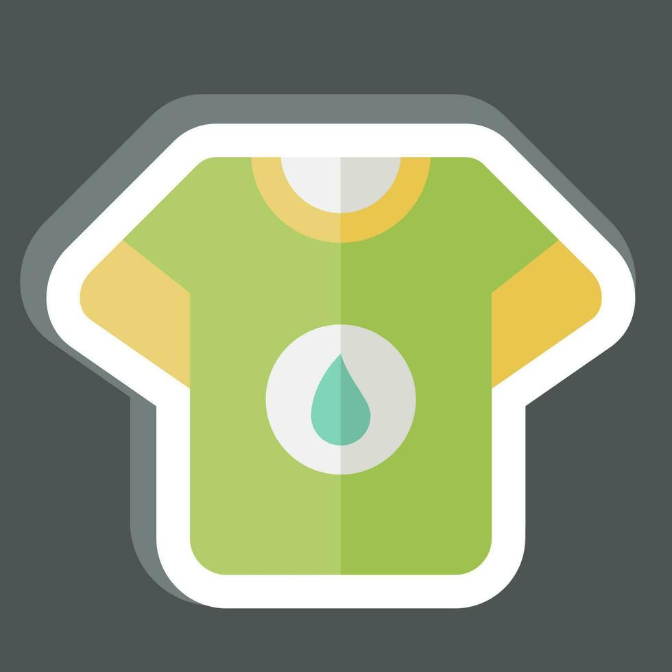Aufkleber T-Shirt Fleck. verbunden zu Wäsche Symbol. einfach Design editierbar. einfach Illustration vektor