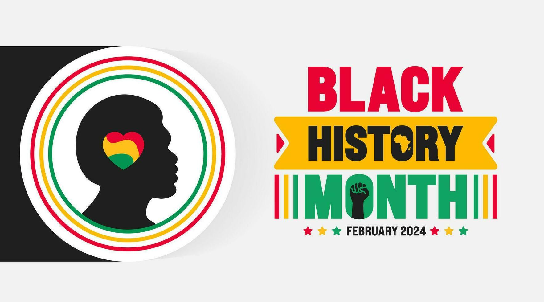 afrikansk amerikan svart historia månad färgrik text text typografi med afrikansk man bakgrund. berömd februari i förenad stat och Kanada. juni oberoende dag. kwanzaa vektor