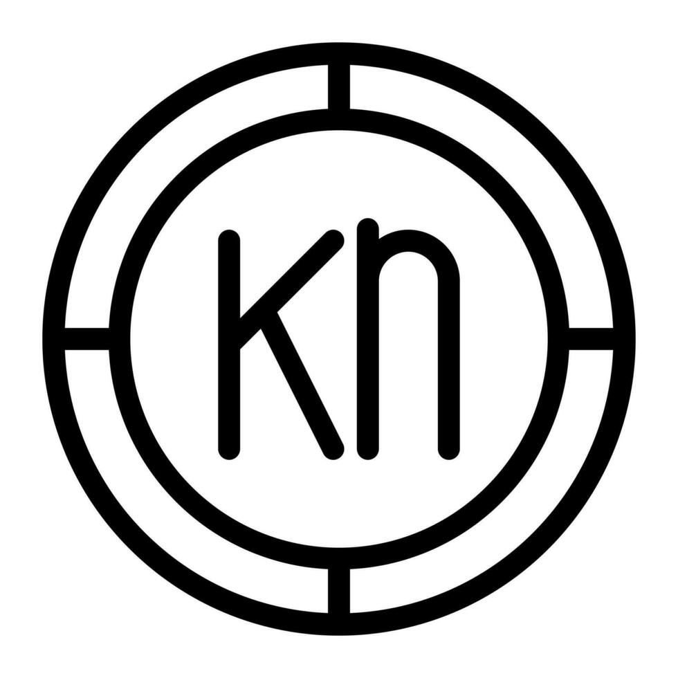 Kuna Kroatien Symbol. Gliederung Kuna Vektor Symbol zum Netz Design isoliert auf Weiß Hintergrund