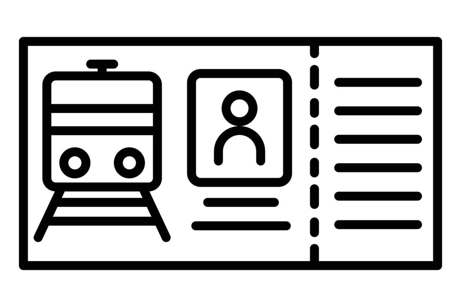 Zug Fahrkarte Symbol. Symbol verbunden zu Fahrkarte zum Zug Reise. Linie Symbol Stil. Element Illustration vektor