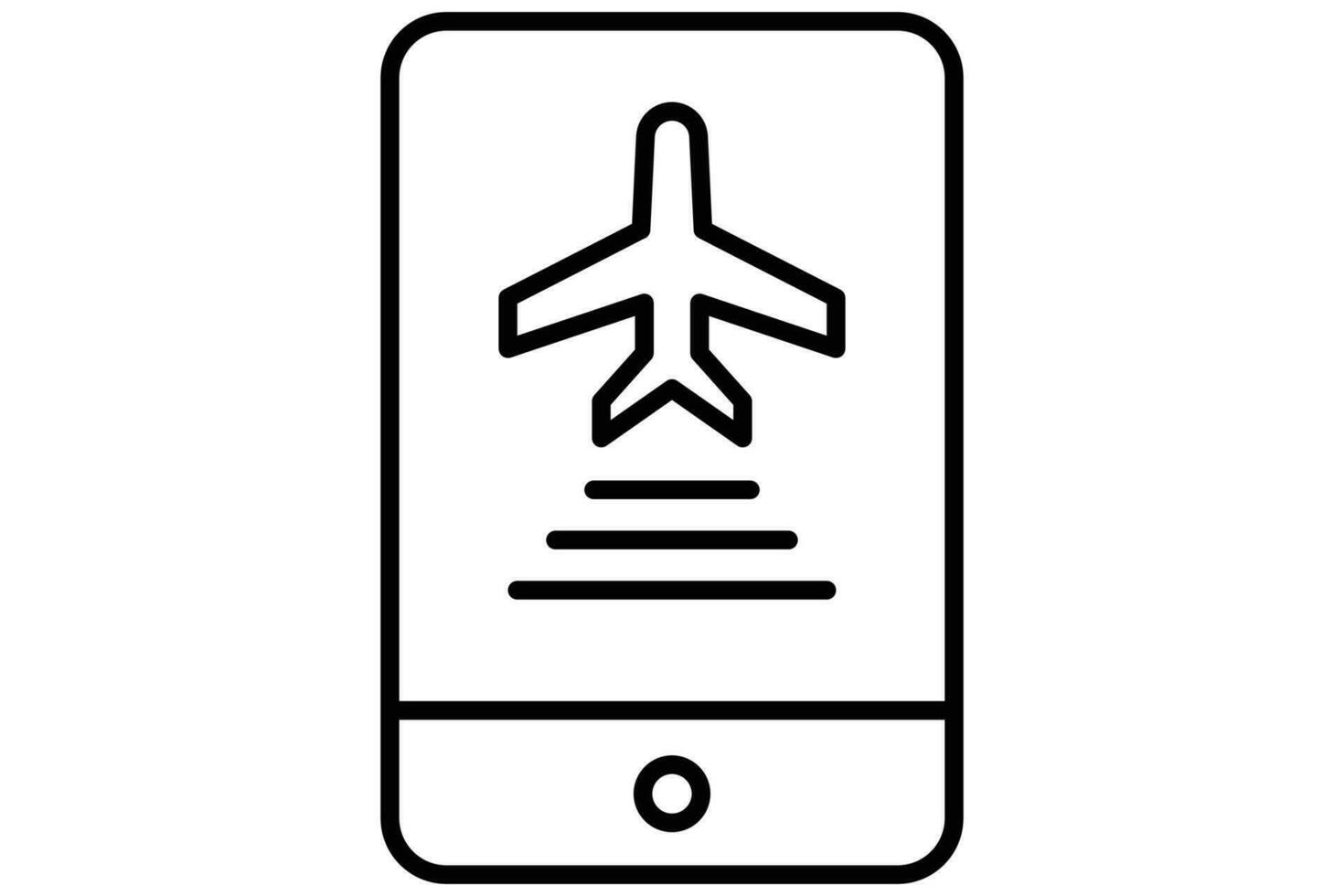 Handy, Mobiltelefon Einsteigen bestehen Symbol. Symbol verbunden zu elektronisch Eintrittskarten. Linie Symbol Stil. Element Illustration vektor