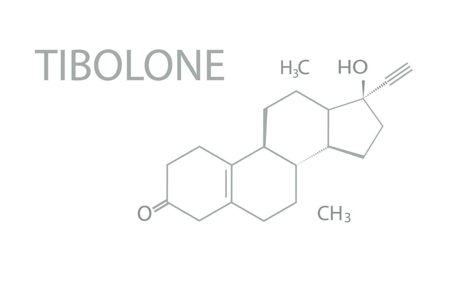Tibolon molekular Skelett- chemisch Formel vektor