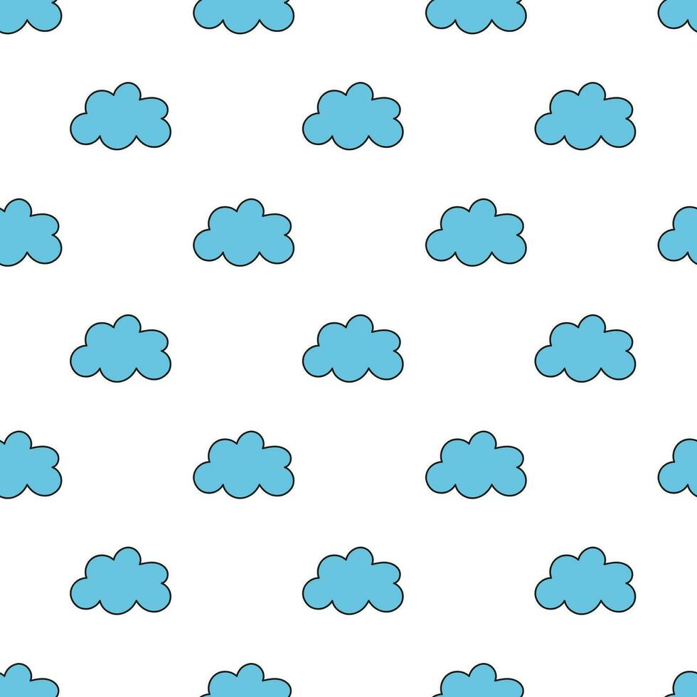 nahtlos Muster mit Wolken. einfach Wolkenlandschaft Hintergrund. Vektor eben Illustration.