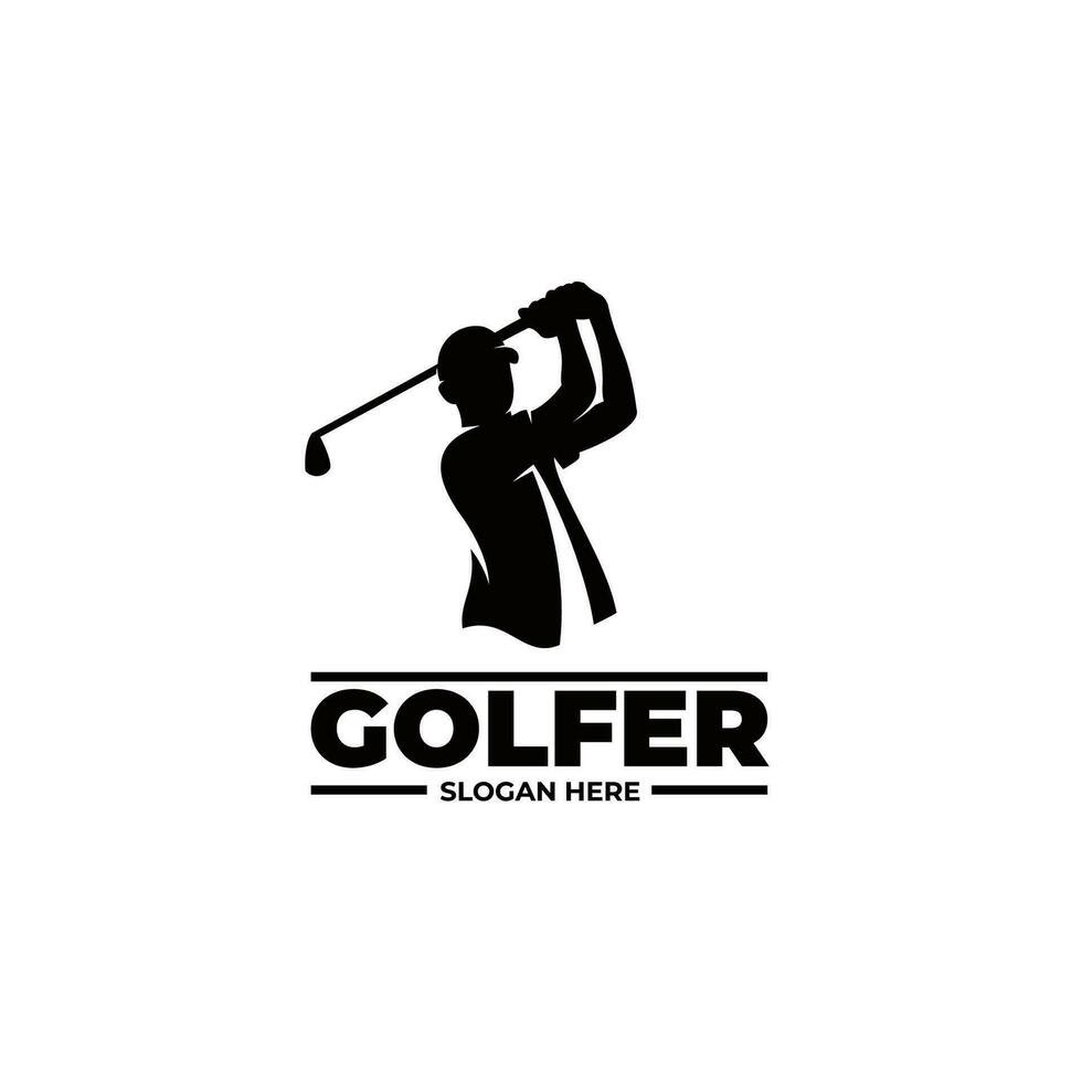 Kind Golf Spieler Logo Design Vorlage vektor