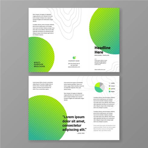 Minimalistische grüne klare Farbe Broschürenvorlage vektor