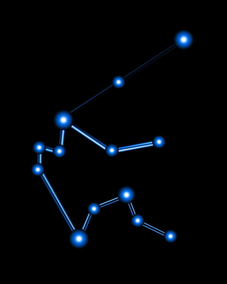 vektor isolerat illustration av aquarius konstellation med neon effekt. aquarius zodiaken tecken.