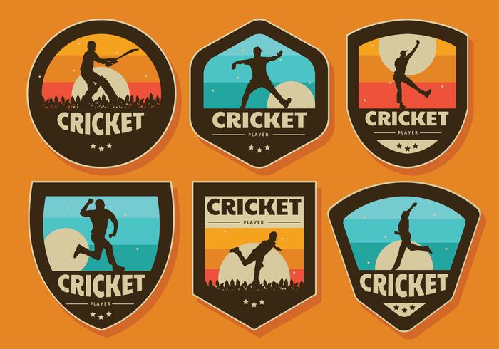 Cricket-Spieler-Abzeichen-Vektor-Pack vektor