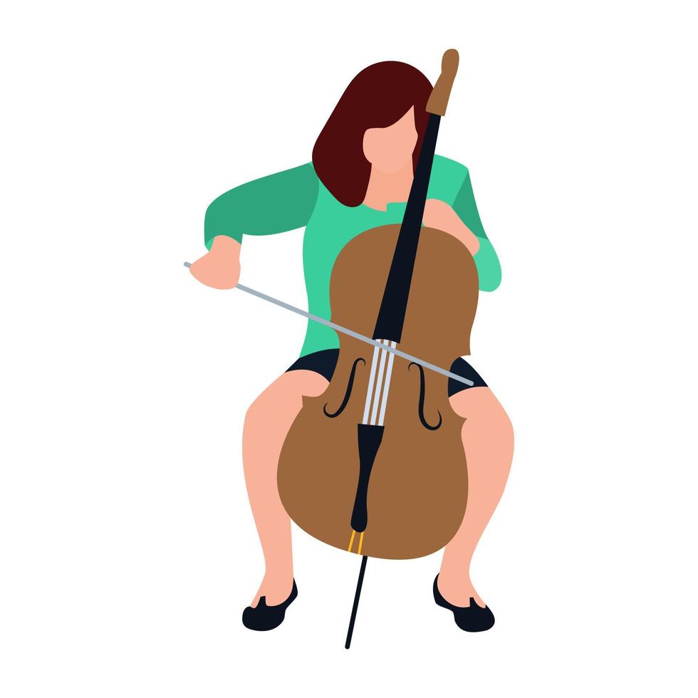 kvinna som spelar fiol vektor