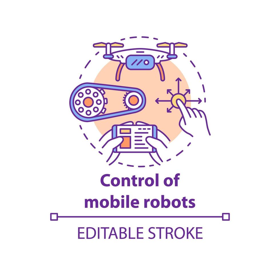 kontroll av mobila robotar konceptikon vektor