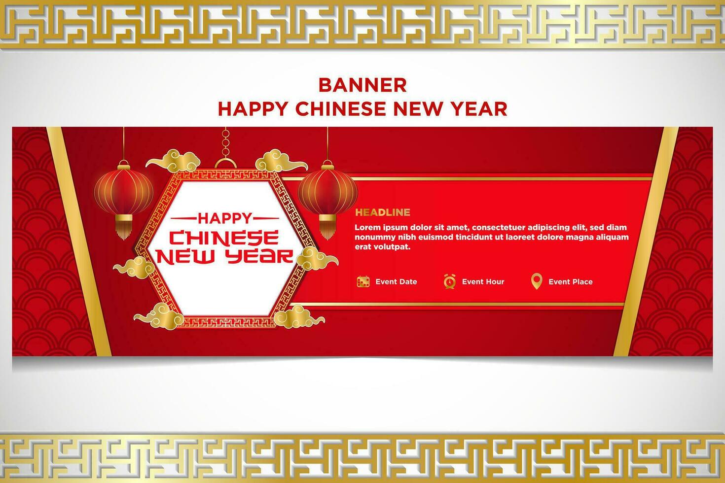 Vektor Chinesisch Neu Jahr Festival Feier Banner Vorlage