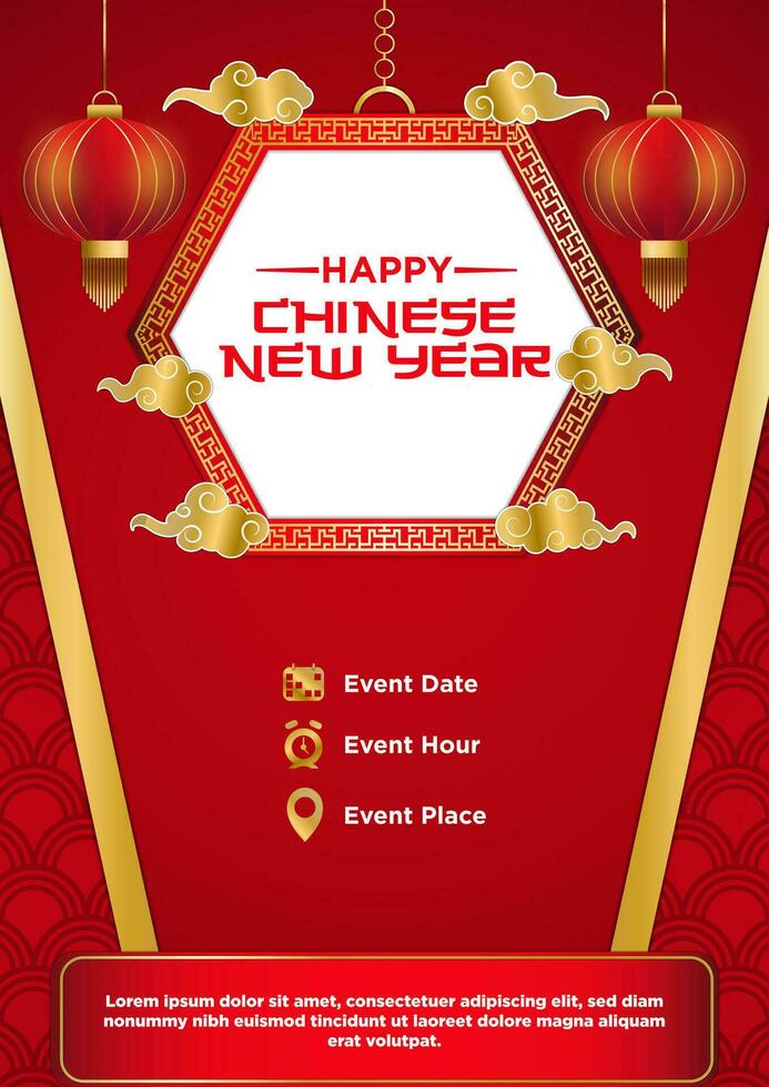 Vektor Chinesisch Neu Jahr Festival Feier Poster Vorlage