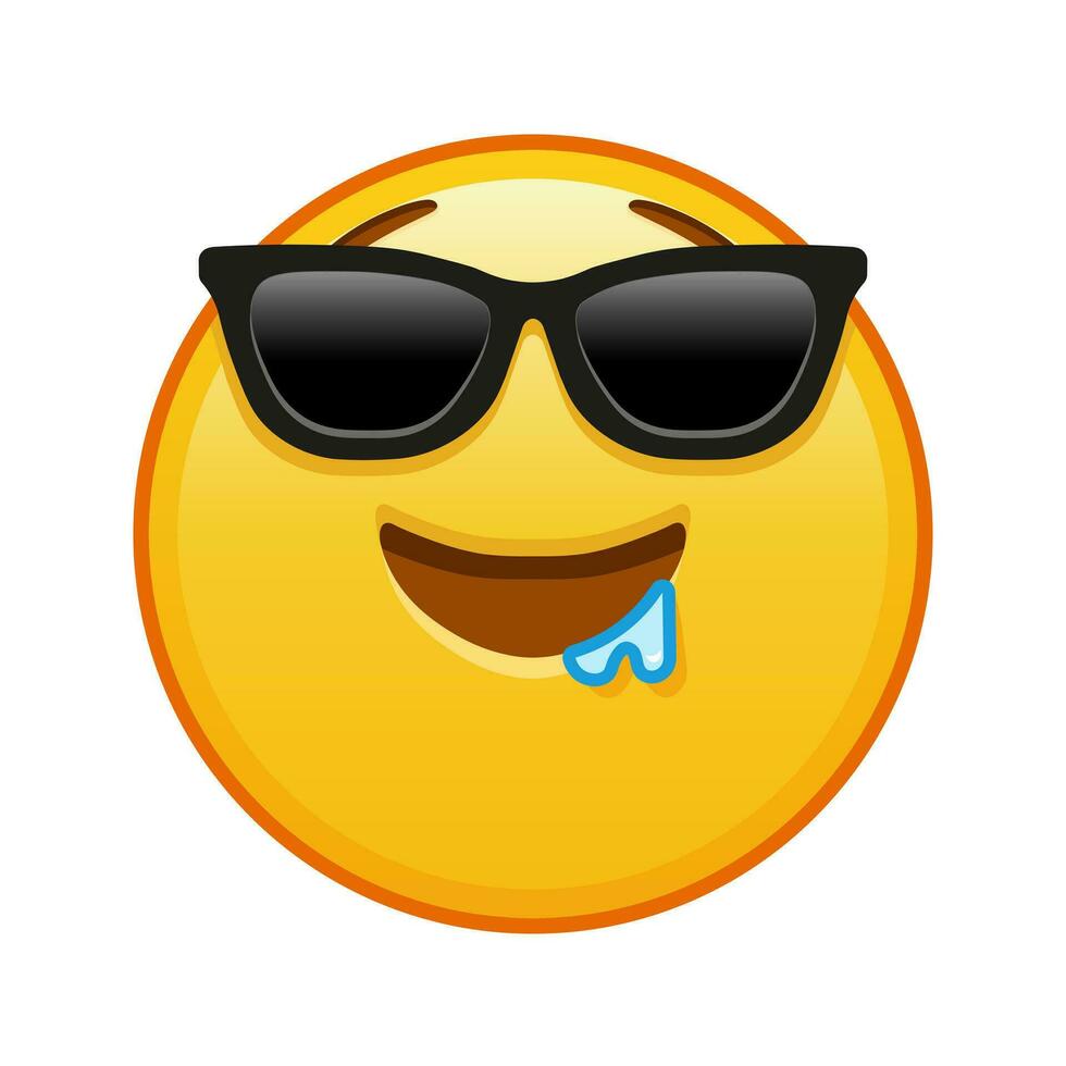 dreglar ansikte med solglasögon stor storlek av gul emoji leende vektor