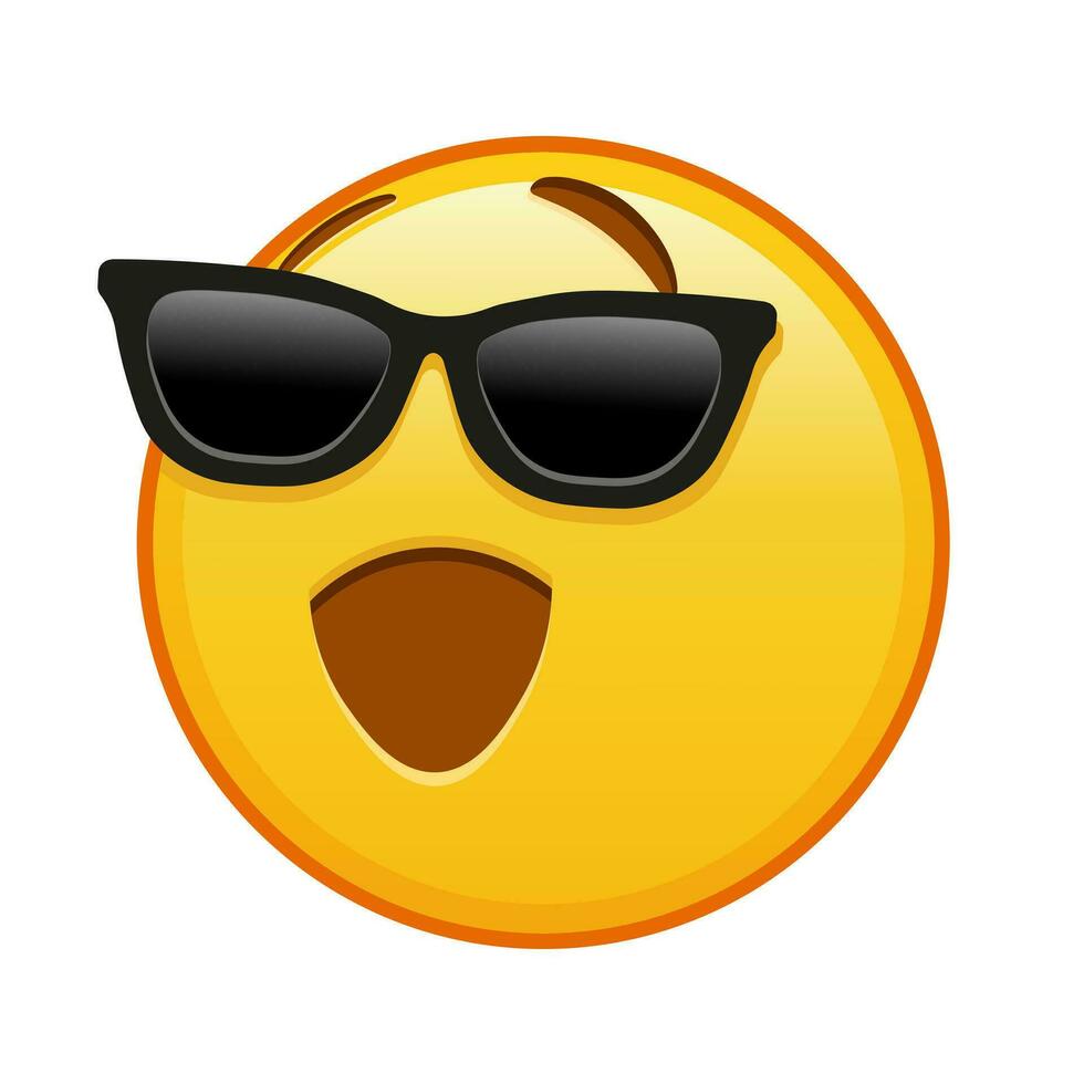 zwinkert Gesicht mit Sonnenbrille groß Größe von Gelb Emoji Lächeln vektor