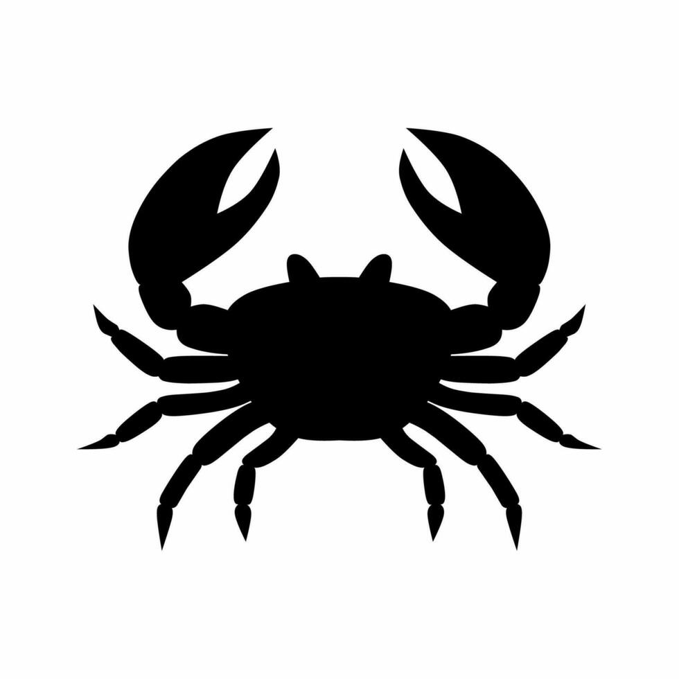 Krabbe Silhouette Symbol Vektor. Krabbe Silhouette können Sein benutzt wie Symbol, Symbol oder unterzeichnen. Krabbe Symbol Vektor zum Design von Ozean, unterseeisch oder Marine